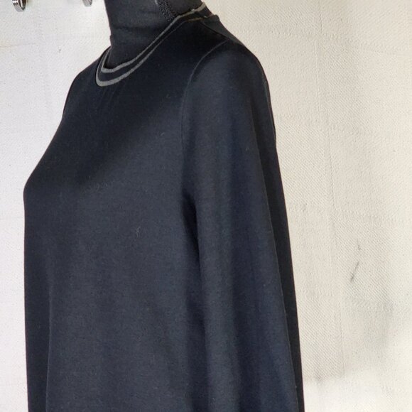 Banana Republic Black Grey Crew Neck 3/4 Sleeve Litwt Poly Rayon Span Top Size S - Picture 9 of 16